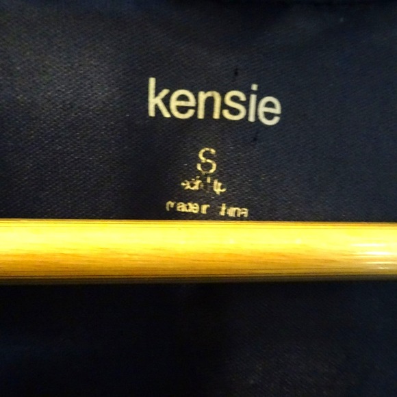 Kensie Navy Blue Sleeveless Ruffle Neck Tie Front Chiffon Blouse Top Size S - Picture 3 of 8